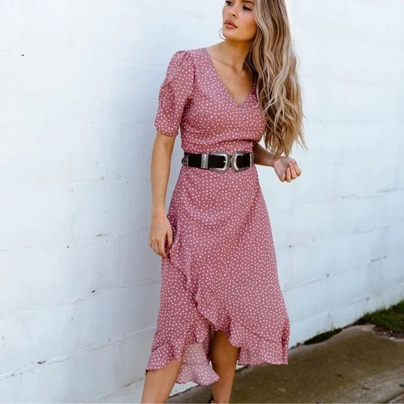 open lace back dress Macy Dress, Pink Paisley main image 0